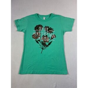 Dave Matthews Band Shirt Womens Medium Mint Green Floral Graphic Tee B&C